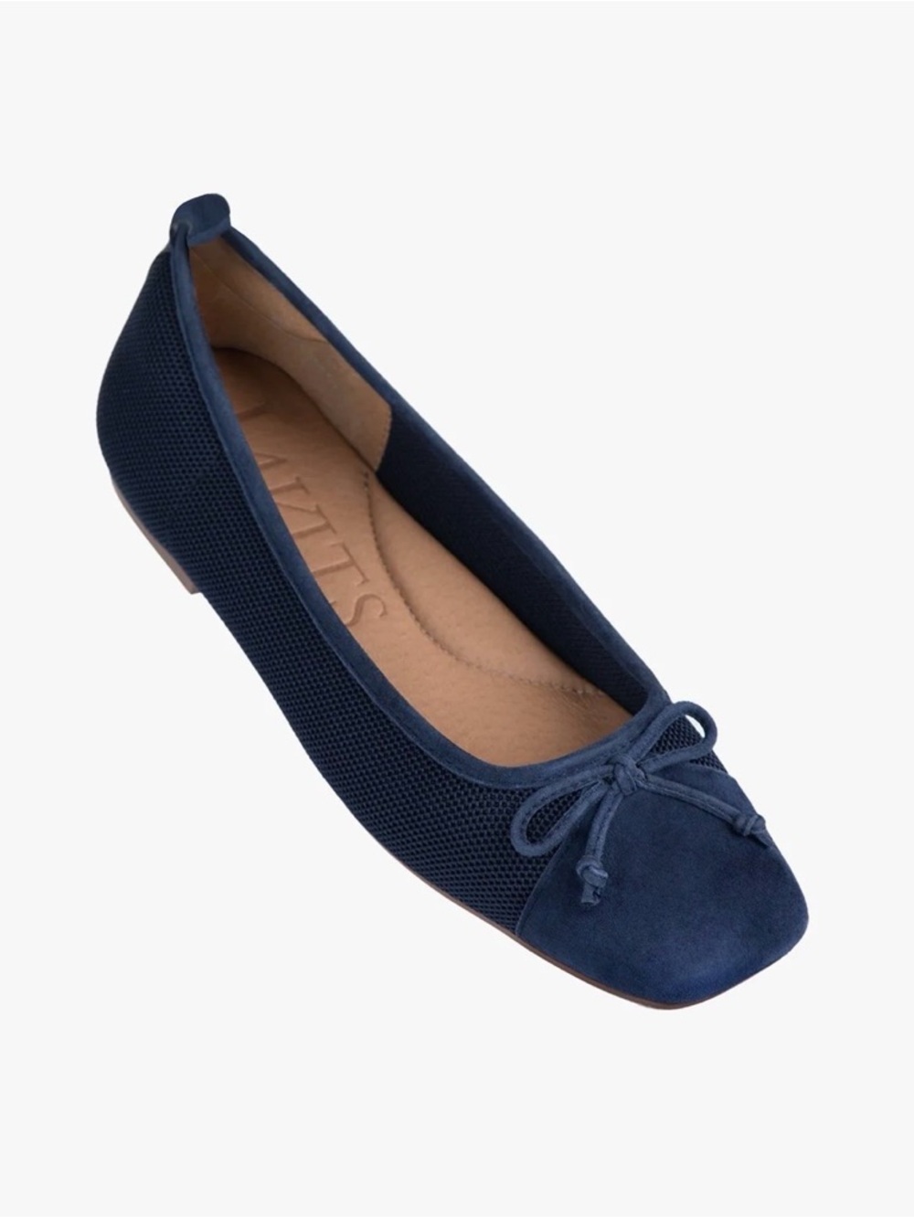 Eric Javits Parris Ballet Flats Navy Blue 10 Suede Toe Comfort Slip On Luxury